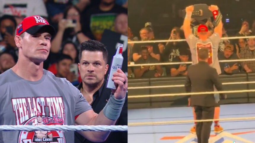 Fans were ejected after throwing a bottle at John Cena in WWE Smackdown
