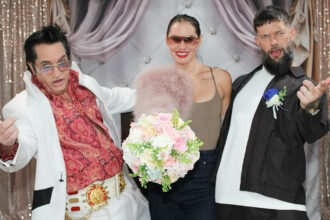 Finval & wife renew their wedding vows at a Las Vegas ceremony