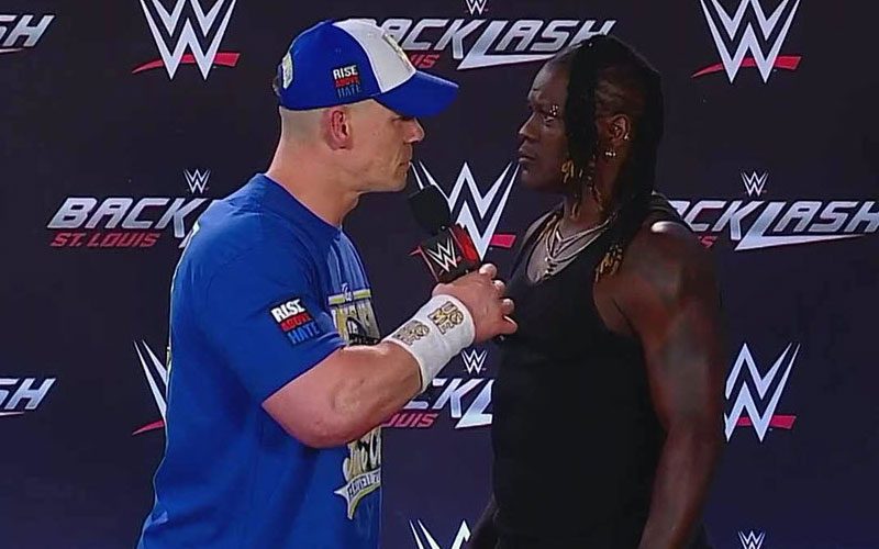 John Cena attacks R-Truth with attitude adjustment during WWE Backlash press conference