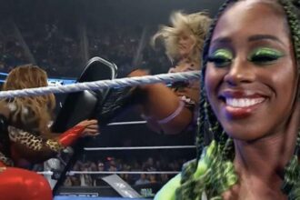 Naomi taunts Nia Jacks after a shot of evil chairs and leaves him bloody in Smackdown