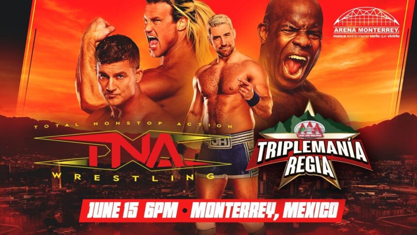 TNA Champion set in a historic triple-mania regia featuring AAA and WWE talent
