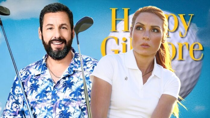 Happy Gilmore 2's Becky Lynch works with Adam Sandler