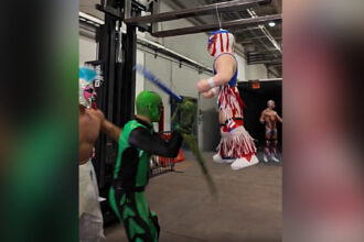 AAA roster destroys El Grande American Pinata while WWE Stars are watching