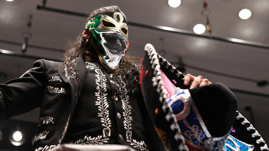 Bandido holds the Roh World title against Aew's Konosuke Takeshita in Supercard of Honor