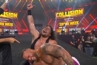 Banned AEW in Collisions Door Tag Title Tournament Bang Bang Gang Advance