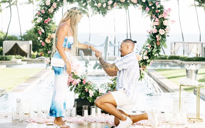 Carmelo Hayes and Kerani Jordan engaged in getting married