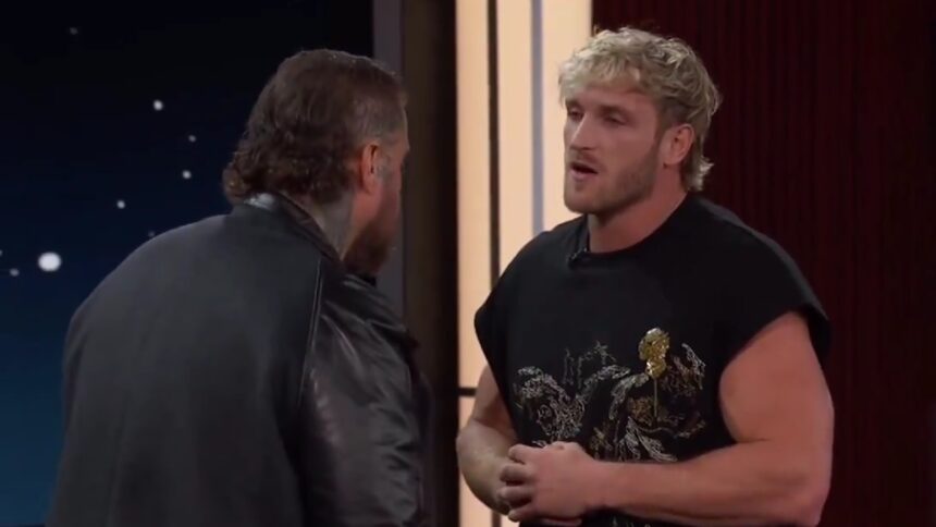 Jerry Roll places Logan Paul on Jimmy Kimmel Live's table