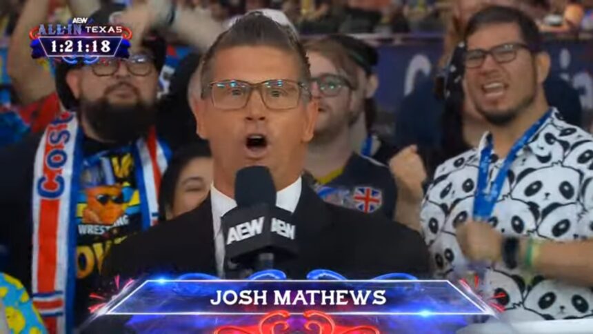 Josh Matthews will appear in AEW All in Zero Time Preshow