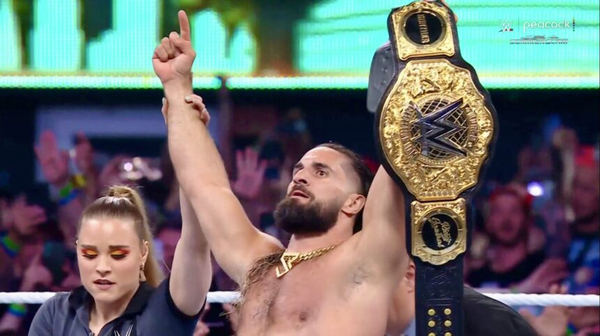 Seth Rollins shocks the WWE Universe and surprise money with bank cash in at Summerslam 2025