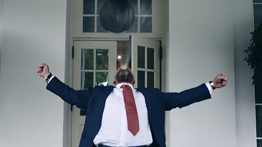 Triple H runs iconic water spray in the White House