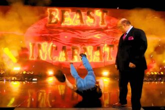 Paul Heyman reacts to Brock Lesnar's gaffe during WWE RAW entrance