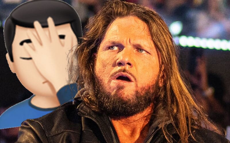 AJ Styles' facepalm reaction says it all after fans resurface his match history