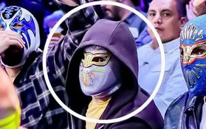 Bad Bunny spotted at ringside at CMLL in Mexico City wearing Místico mask