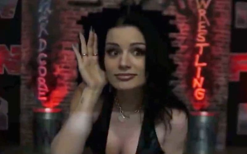 Former AEW star Saraya returns to the ring at IWR and drops a low blow, clinching the match on the spot.