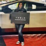 Eddie Guerrero's daughter Kaylee drives the new Tesla Cyberbeast