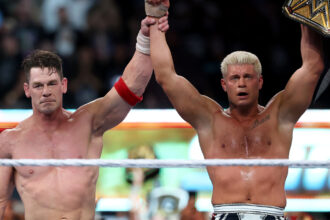 WWE Champion Cody Rhodes gets emotional following John Cena's final match on SNME