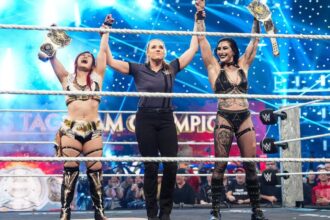 Rhea Ripley & IYO SKY defend the WWE Women's Tag Team Championship in SNME's first defense match