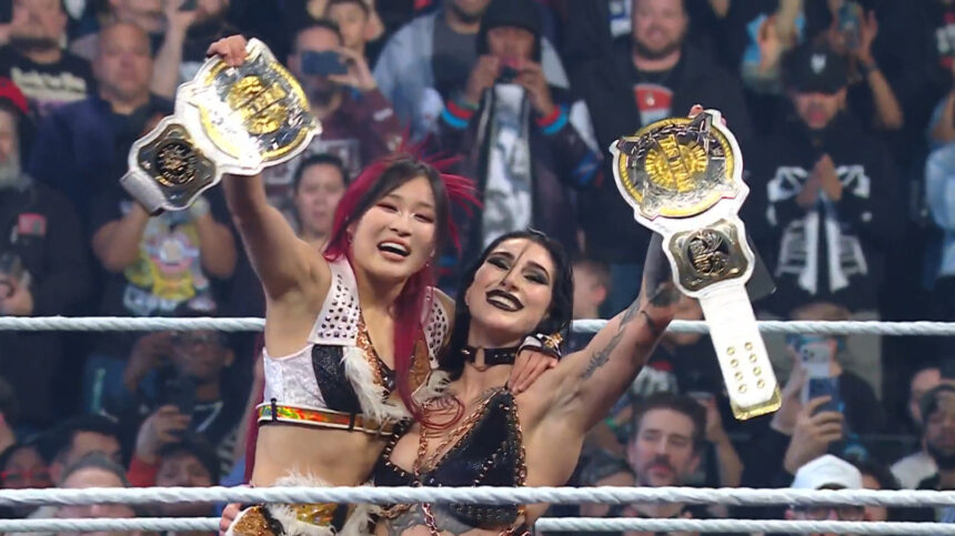 Rhea Ripley & IYO SKY win WWE Women's Tag Team Championship at RAW Netflix Memorial Opening Match