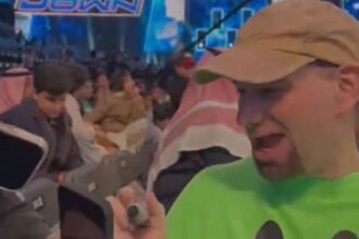 WWE Superfan Green Shirt Man Rushed to Autograph in Saudi Arabia