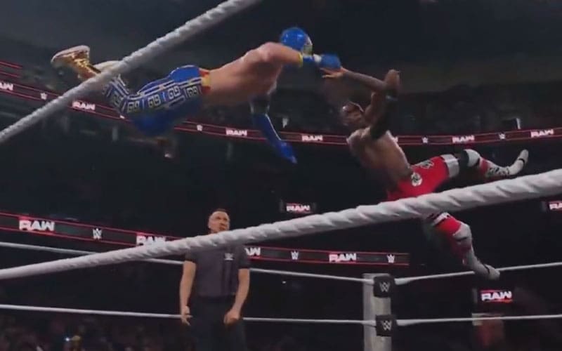 Jevon Evans becomes a hot topic with his insane OG cutter on 2/9 WWE RAW